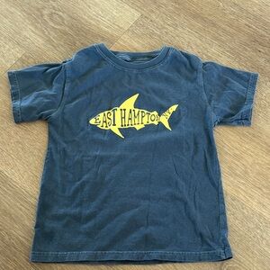 East Hampton Shark Graphic T-Shirt for Kids - Blue and Yellow, Size XS